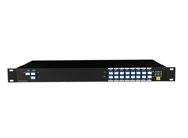 GLOBALfiber 16 ch. DWDM Mux+Demux,19”1RU C25-C40, 100GHz, EXP+Mon port, LC 